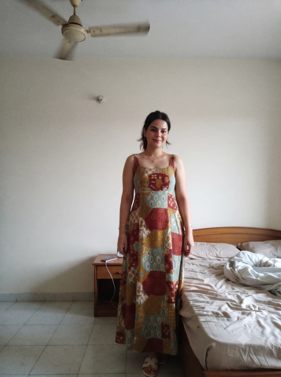 Anugya wearing the multicolour bohemian maxi